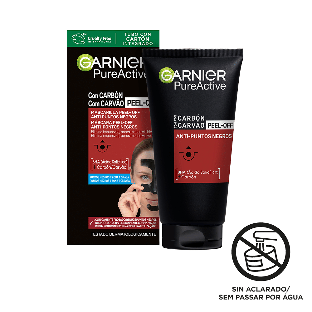 GARNIER PURE ACTIVE CARBON Maschera peel-off anti-punti neri 50 ml