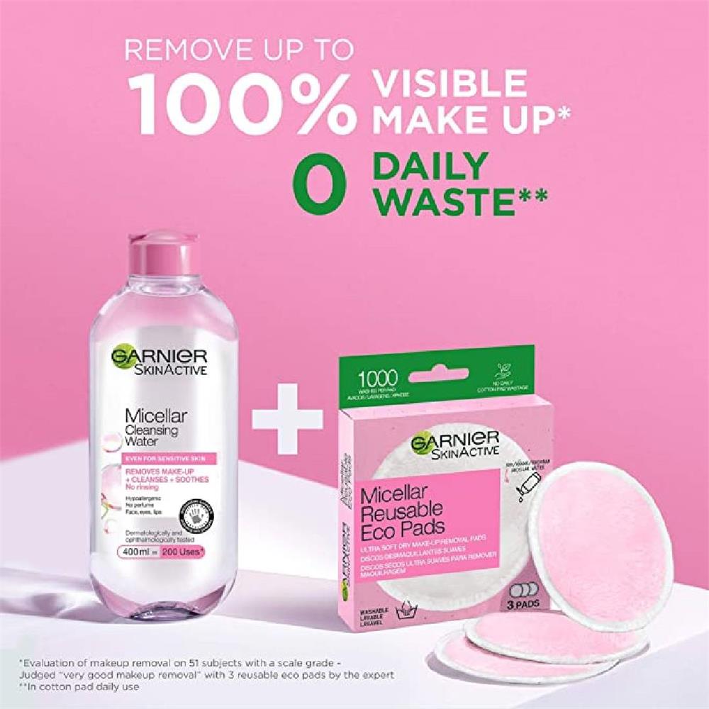 GARNIER SKINACTIVE dischetti struccanti lavabili e riutilizzabili 3 pezzi