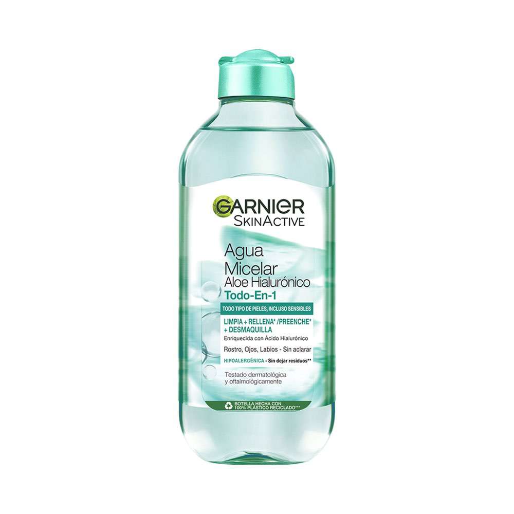 GARNIER SKINACTIVE Eau Micellaire Aloe Acide Hyaluronique Tout-en-1 Tous Types de Peaux 400 ml