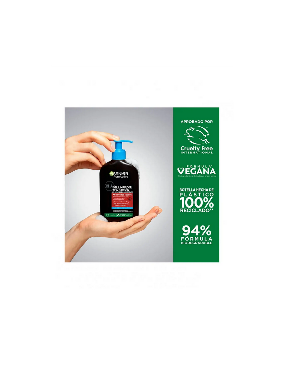 GARNIER PURE ACTIVE gel detergente anti-punti neri al carbone 250 ml