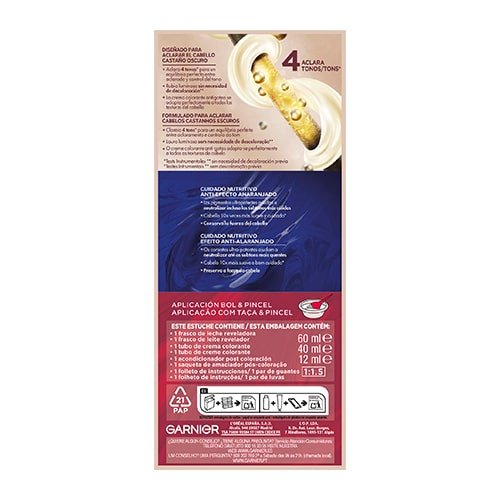 GARNIER COLOR SENSATION Teinture blonde lumineuse sans décoloration pour cheveux foncés #Louro Caramel 5 u