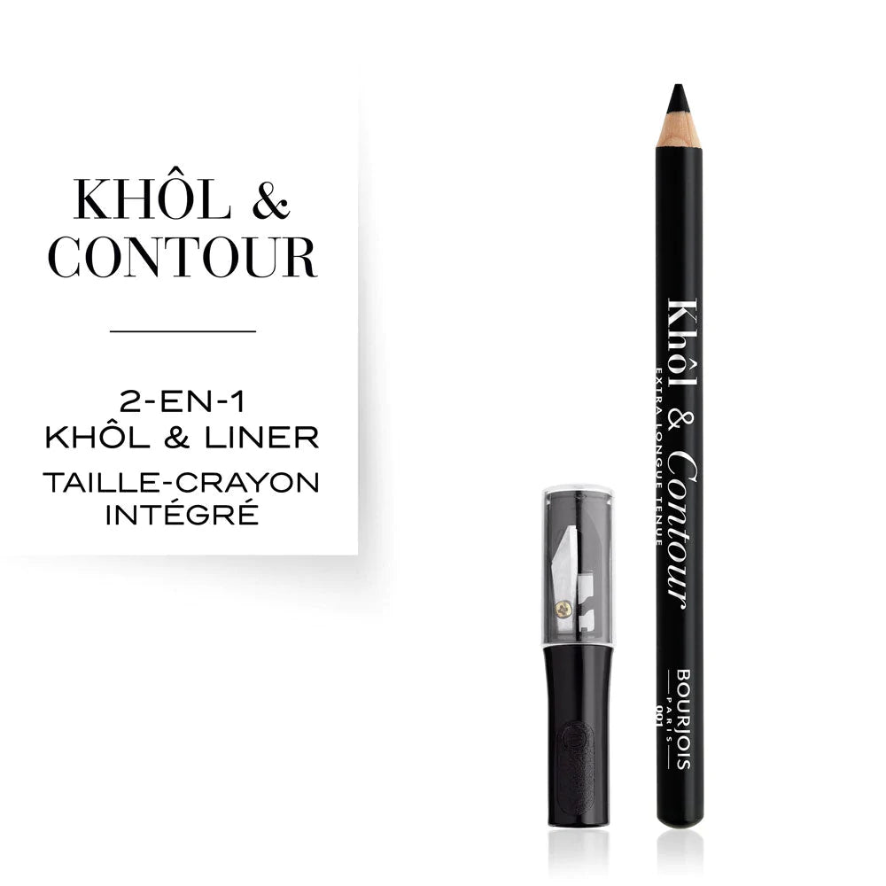 BOURJOIS KHÔL & CONTOUR eye pencil #01-noir issime 1,2 gr