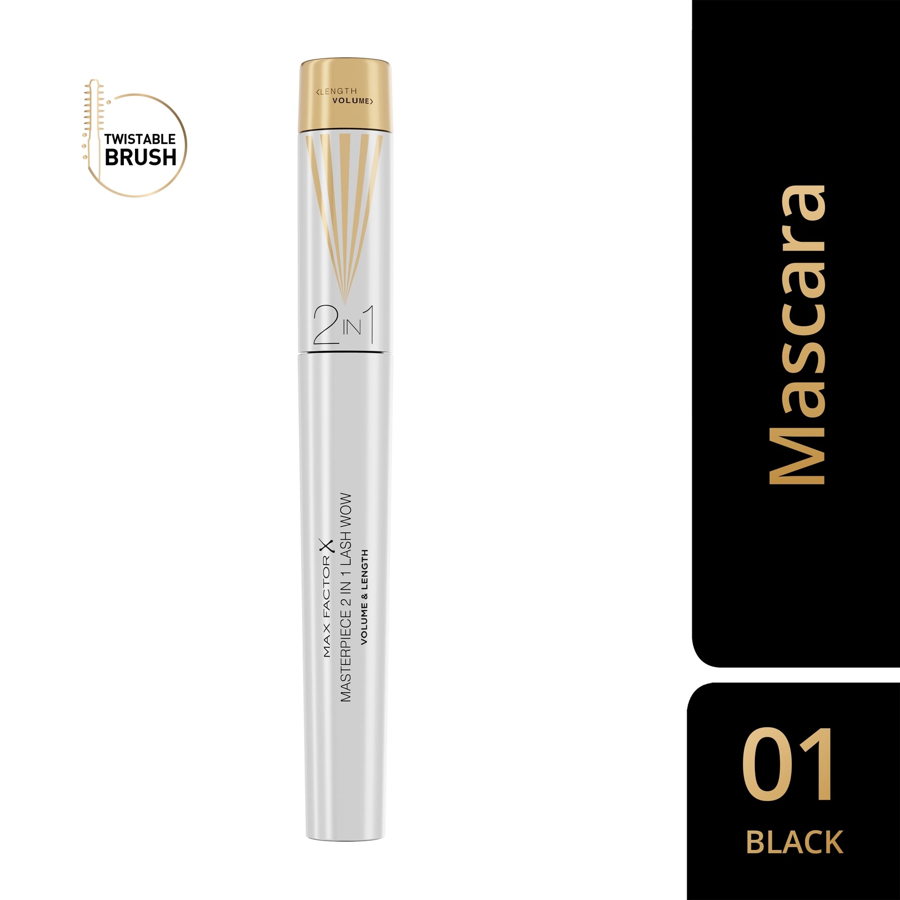 MAX FACTOR MASTERPIECE 2 IN 1 LASH WOW mascara #001-black 7 ml
