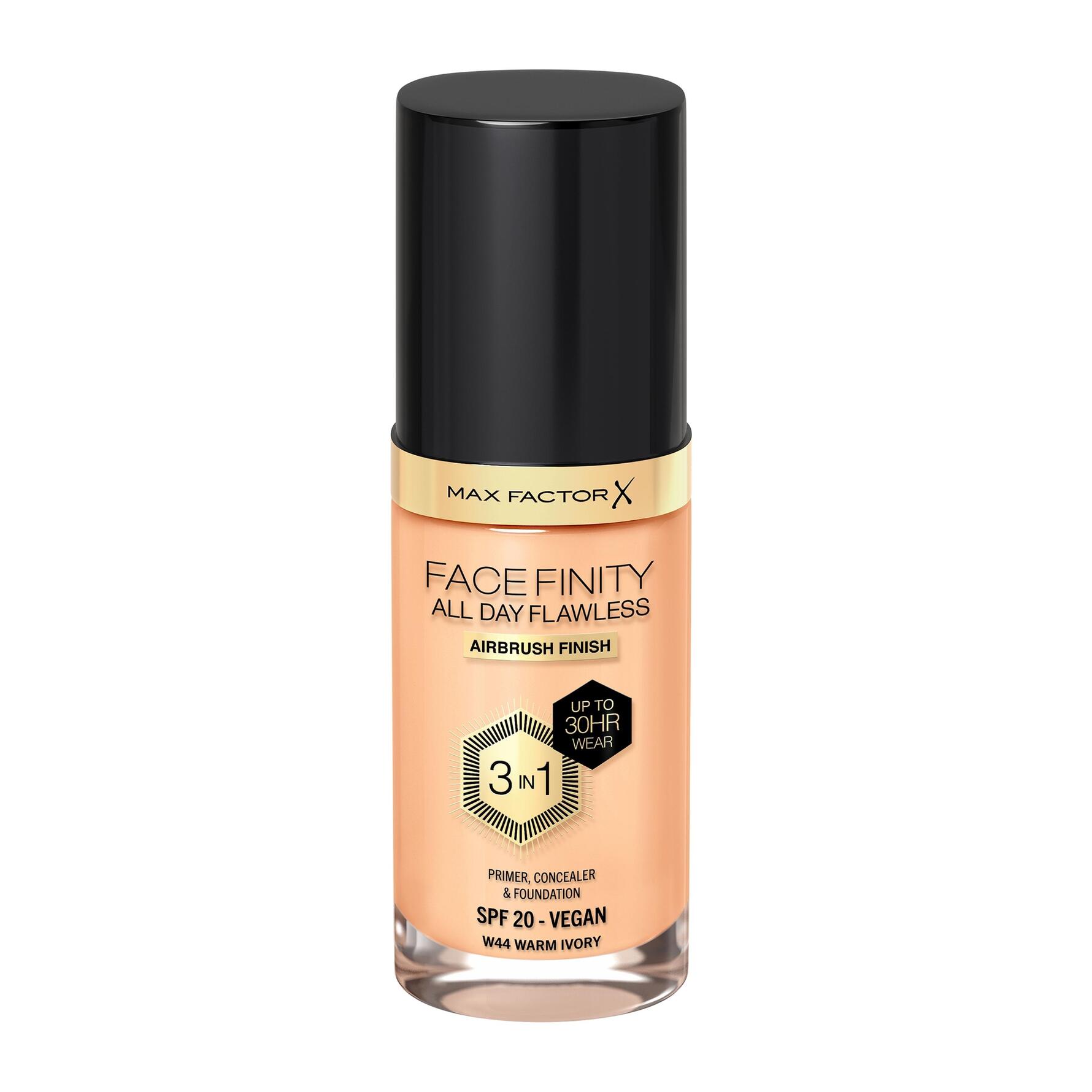 MAX FACTOR FACEFINITY 3IN1 primer, concealer &amp; foundation #44-warm ivory 30 ml