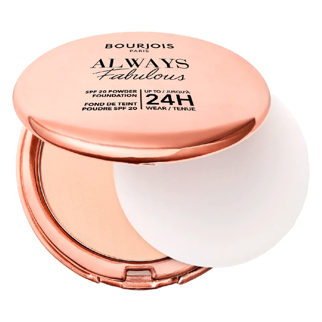 BOURJOIS ALWAYS FABULOUS powder makeup base SPF20 #100-Rose Ivory 7 gr