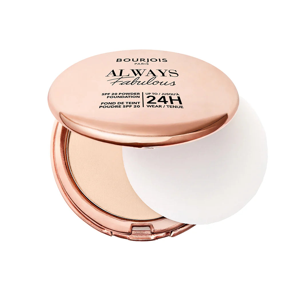 BOURJOIS ALWAYS FABULOUS powder makeup base SPF20 #100-Rose Ivory 7 gr