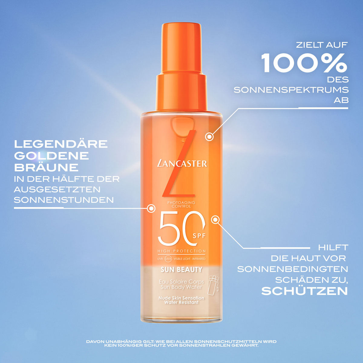 LANCASTER SUN BEAUTY solar body water SPF50 100 ml