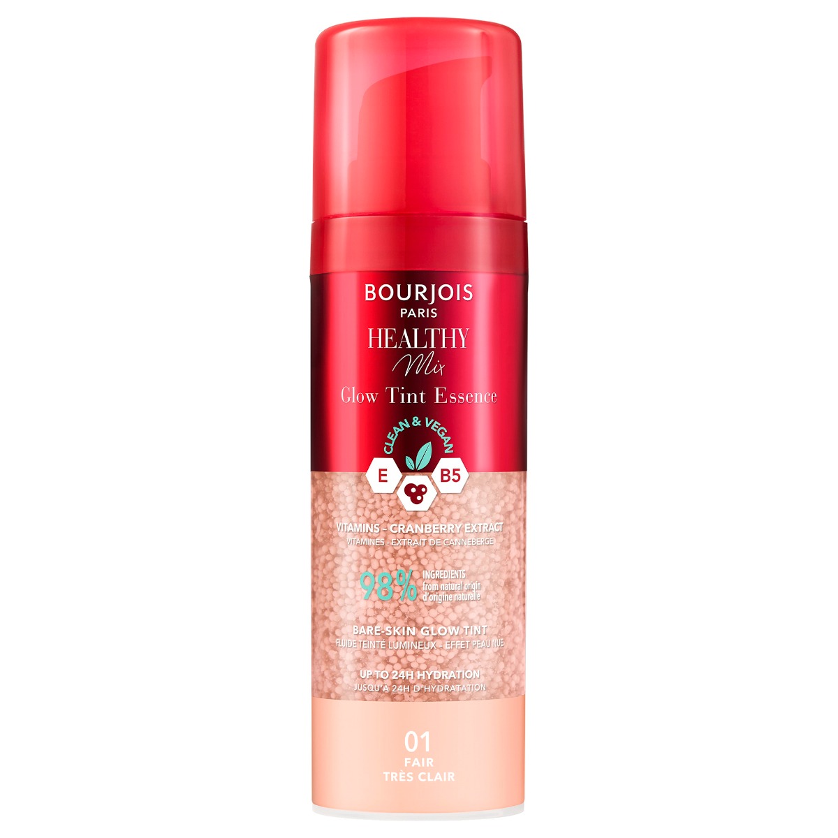 FOND DE TEINT BOURJOIS HEALTHY MIX GLOW TINT ESSENCE base maquillage #01-Fair 30 ml