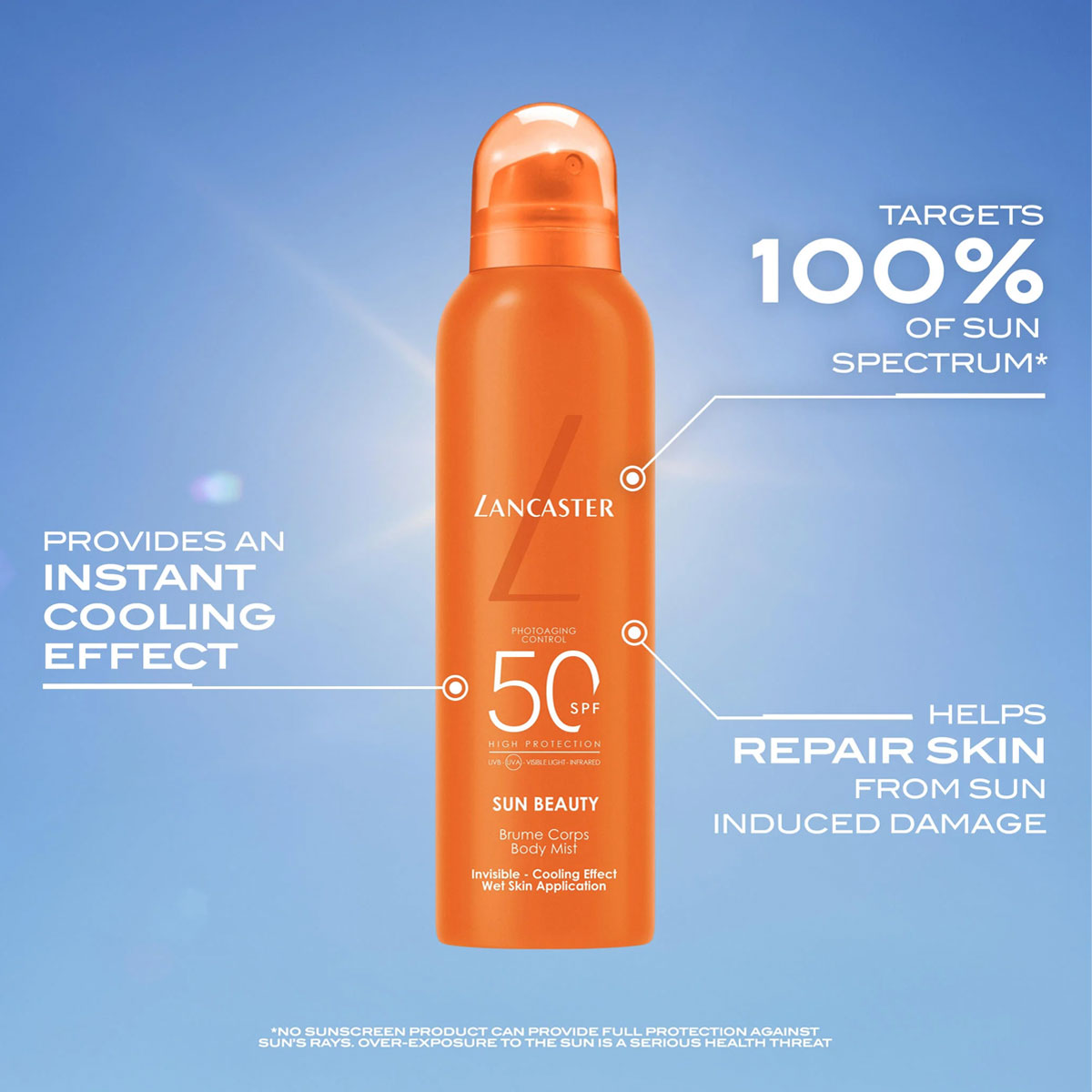LANCASTER SUN SPORT Brume Rafraîchissante Invisible IP 30 200 ml