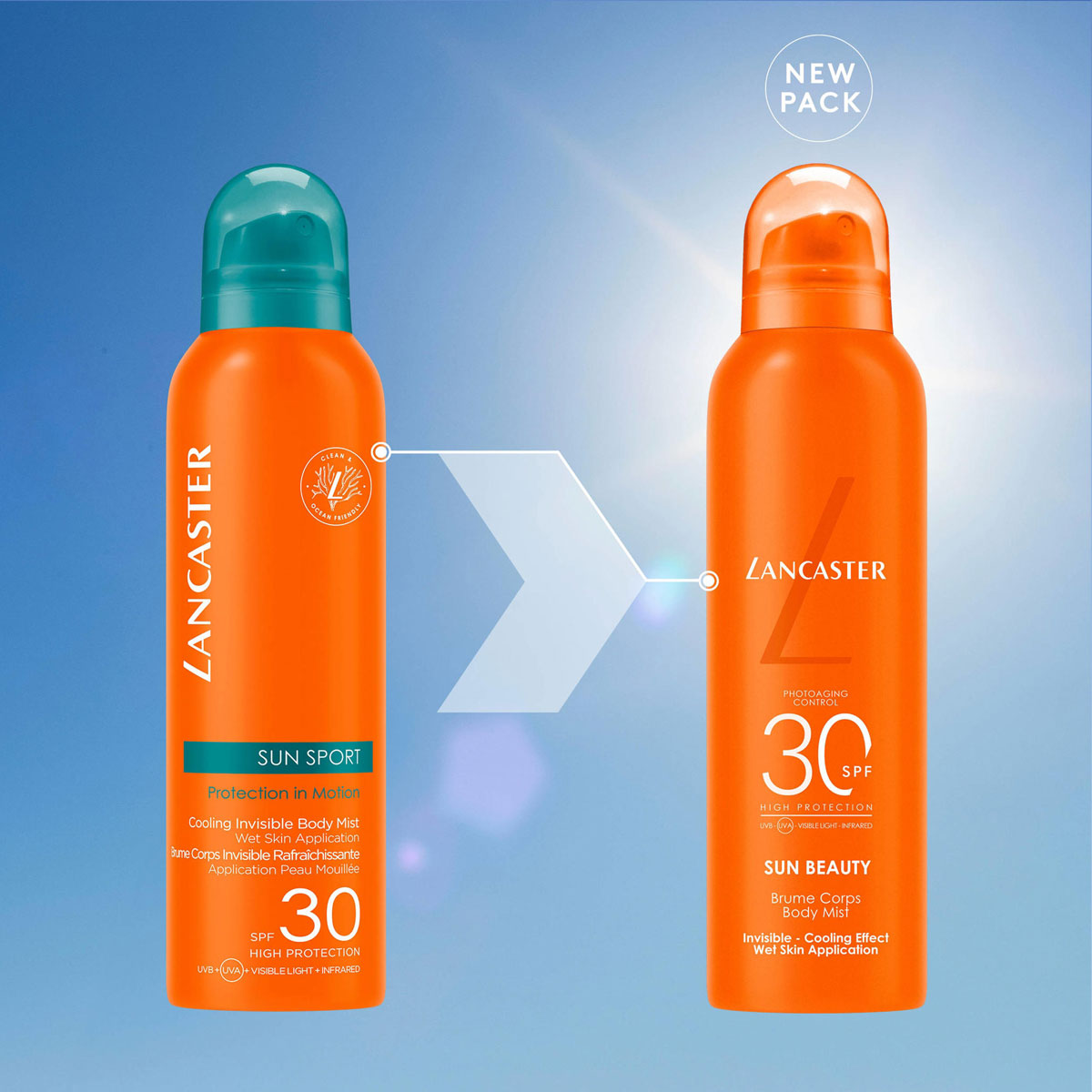LANCASTER SUN SPORT Brume Rafraîchissante Invisible IP 30 200 ml