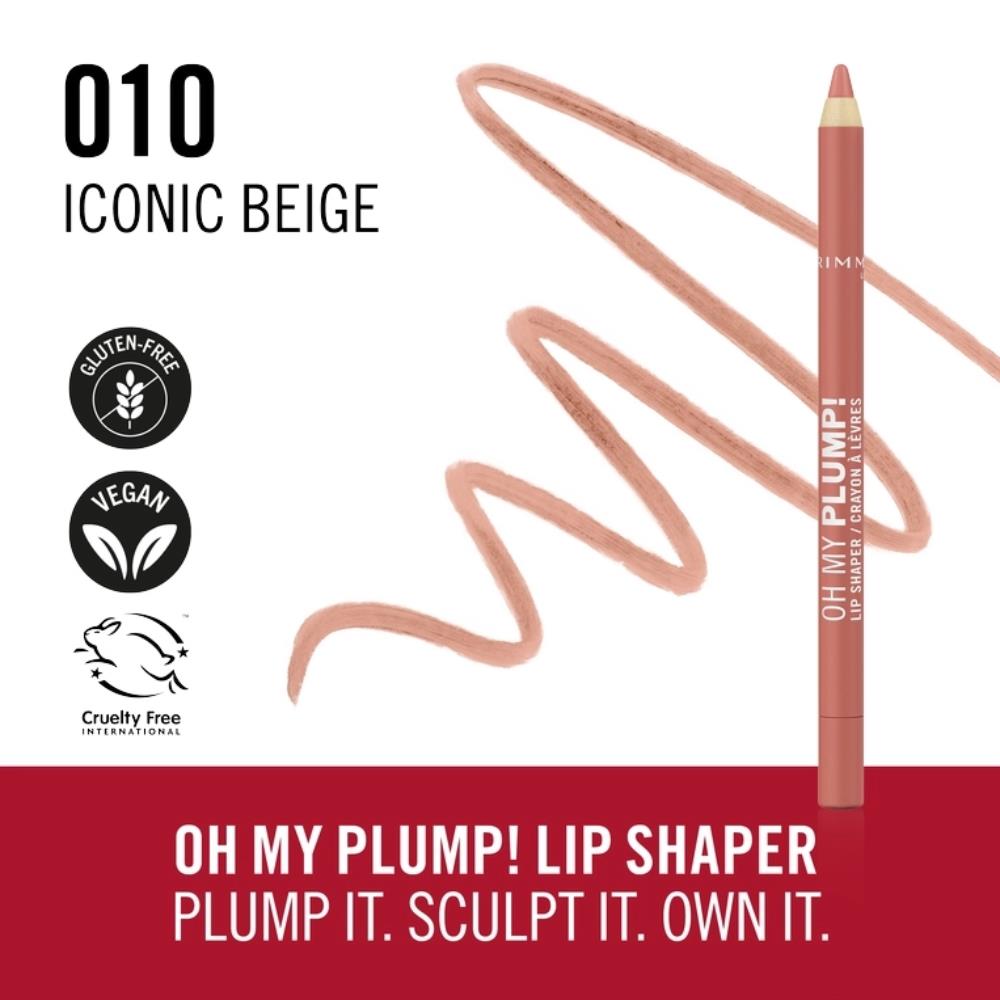 RIMMEL LONDON OH MY PLUMP! Crayon à lèvres #010-Iconic Beige 1,2 g