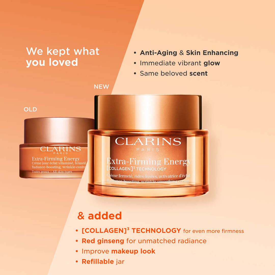 CLARINS EXTRA-FERMETÉ ÉNERGIE Crème fermeté, lisse les rides, réactive l'éclat, recharge 50 ml