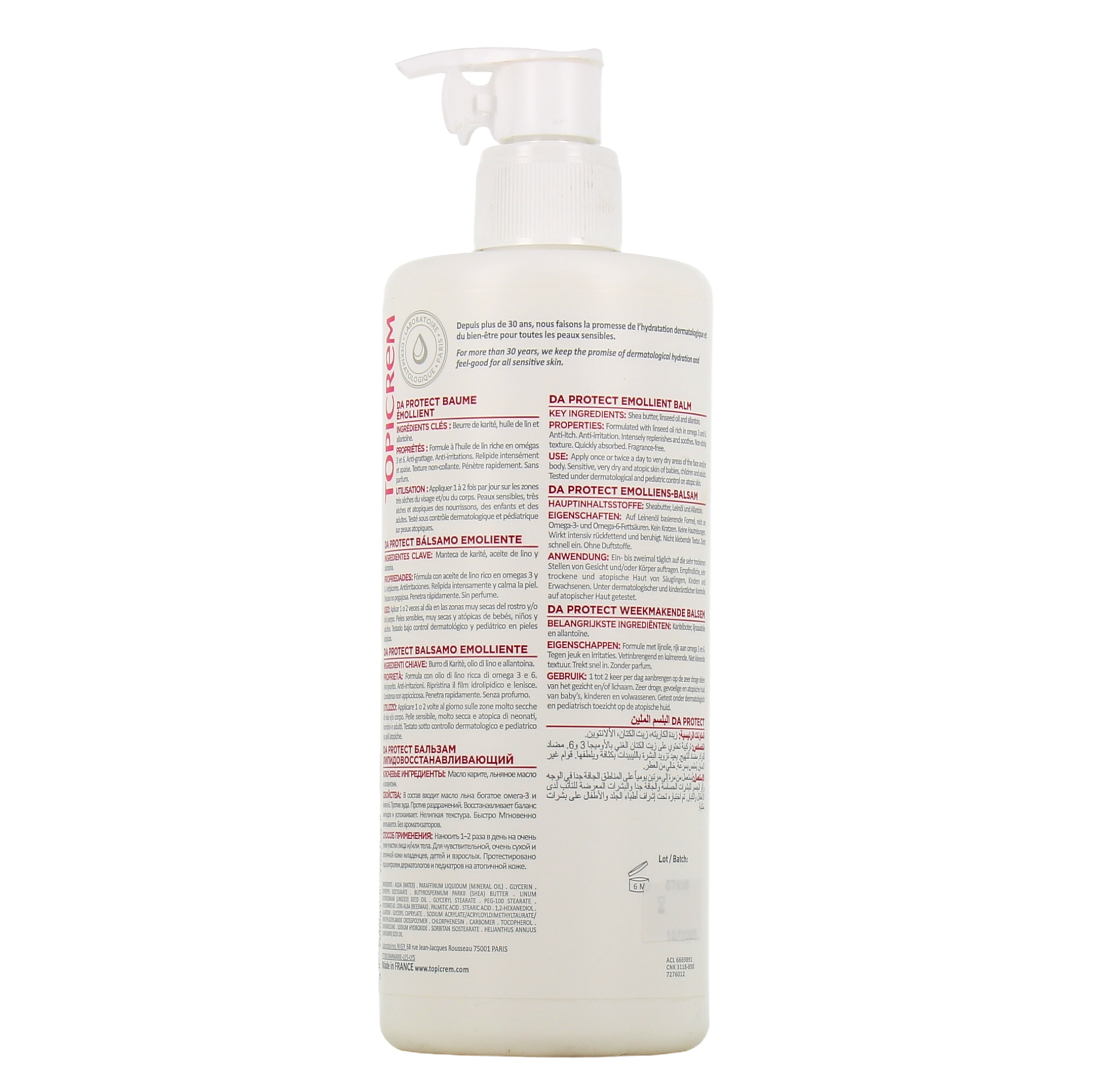 Baume émollient TOPICREM DA pack 2 x 500 ml