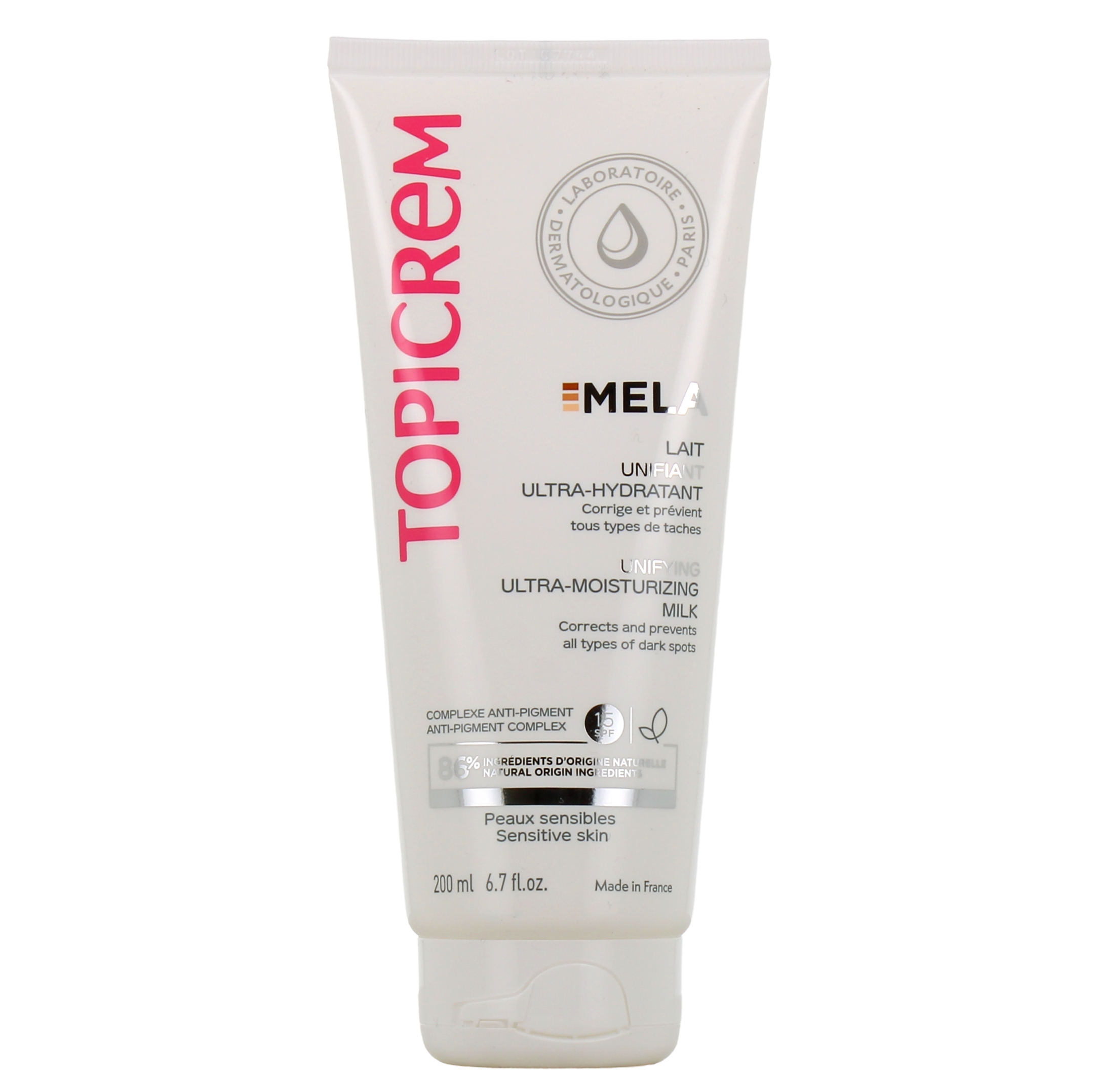 TOPICREM MELA Lait corps unifiant ultra-hydratant SPF15+ 200 ml