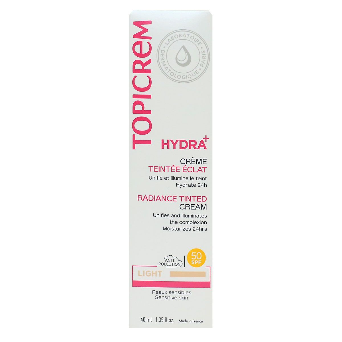 TOPICREM HYDRA+ tinted cream SPF50 #Light 40 ml