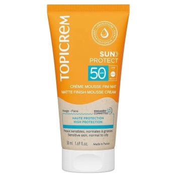 TOPICREM SUN PROTECT mousse-crema opacizzante SPF50+ 50 ml