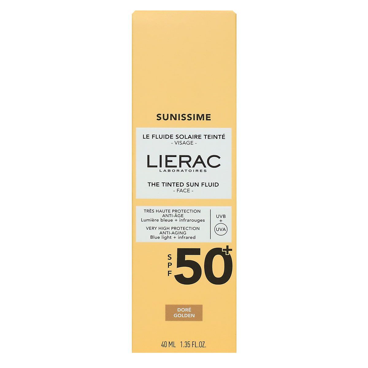 LIERAC SUNISSIME Fluide solaire teinté SPF50+ #Doré 40 ml