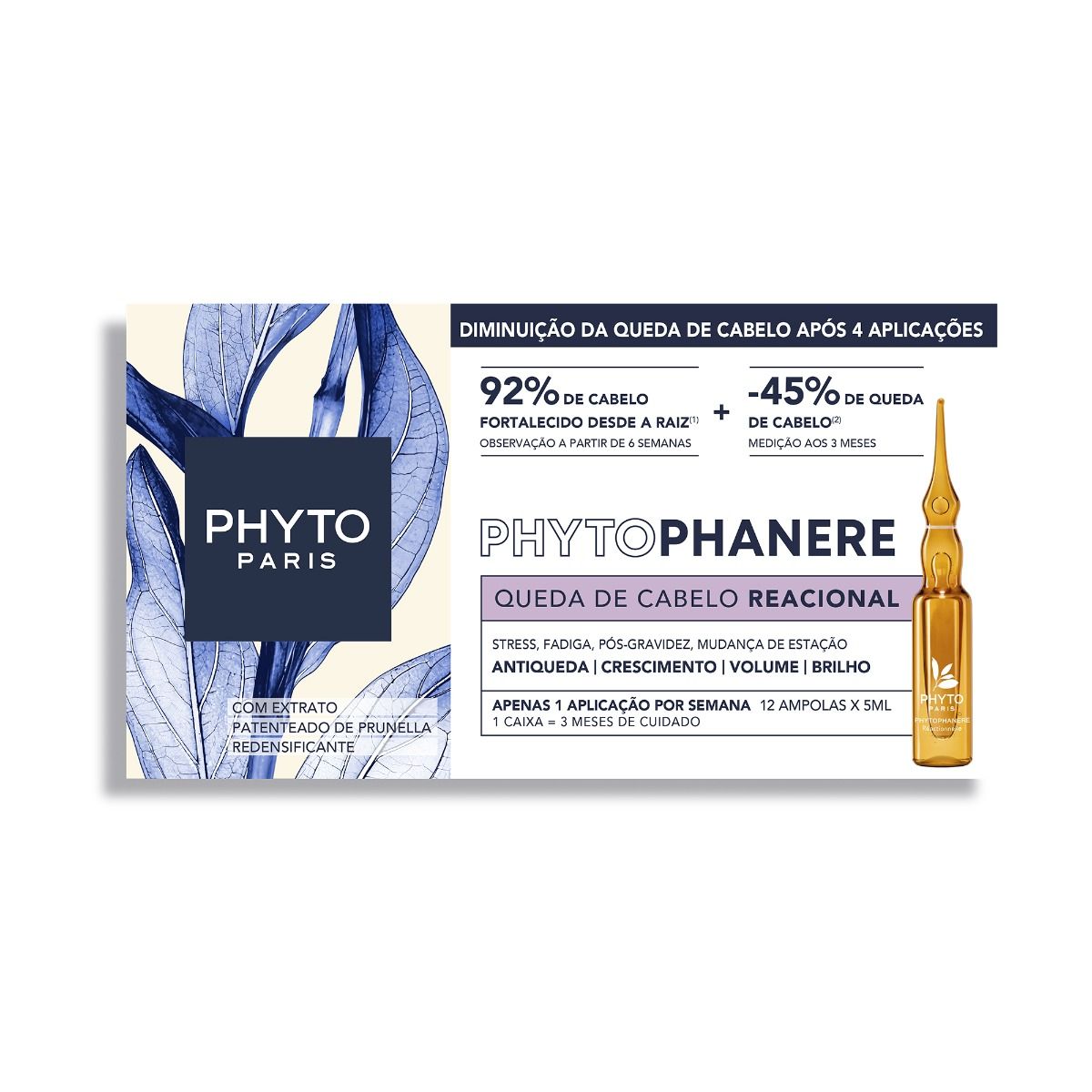 PHYTOPHANERE CADUTA DEI CAPELLI REAZIONALE FIALE ANTI-CADUTA 12 pz