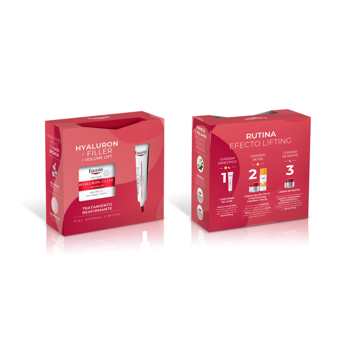 EUCERIN HYALURON-FILLER + VOLUME-LIFT CRÈME DE JOUR PEAUX NORMALES À MIXTES, LOT DE 2