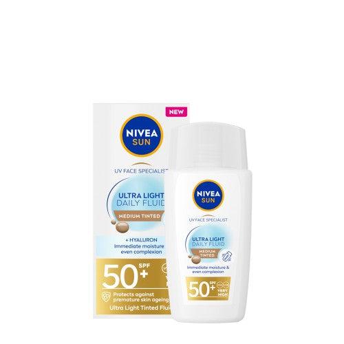 NIVEA SUN FLUID QUOTIDIEN visage protection SPF50+ #teint moyen 40 ml