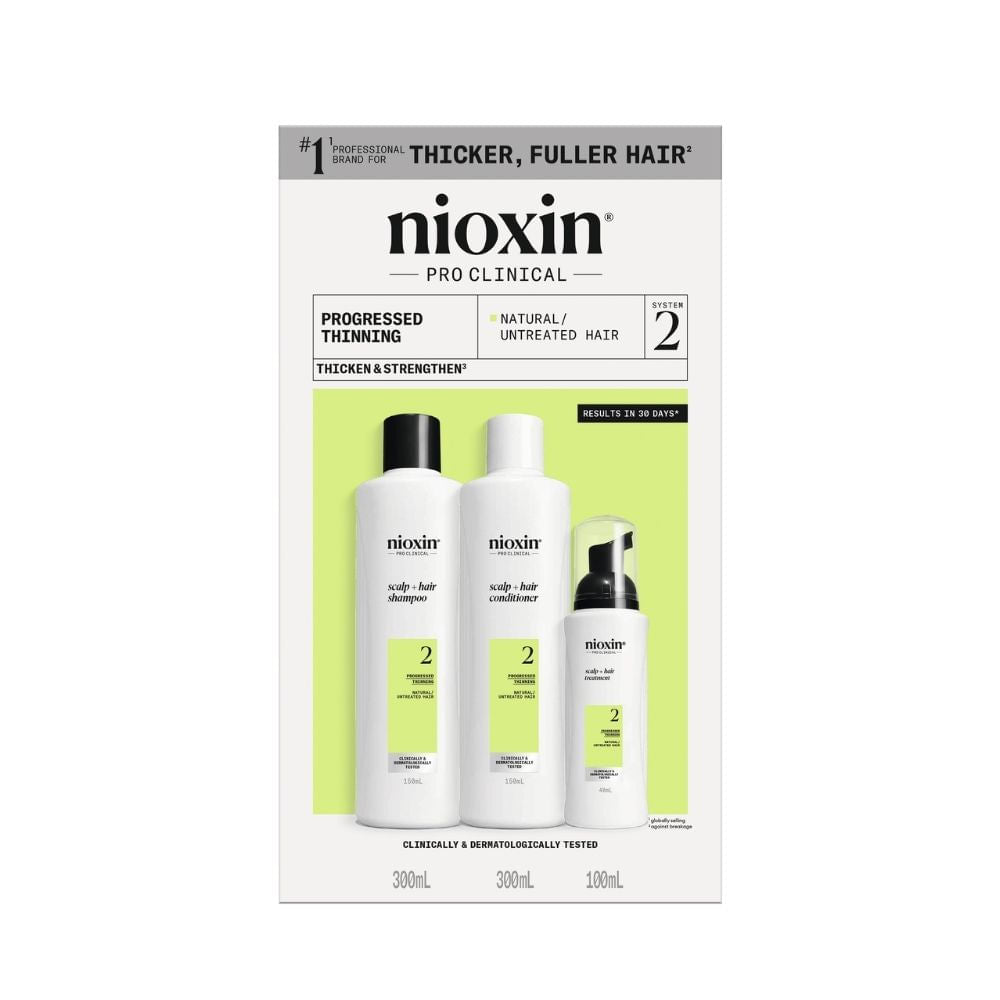 NIOXIN SYSTEM 2 - Kit - Trattamento per Capelli Naturali con Diradamento Avanzato 3 unità