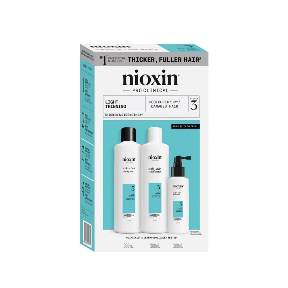 NIOXIN SYSTEM 3 - Kit - Trattamento per Capelli Colorati con Lieve Diradamento 3 unità