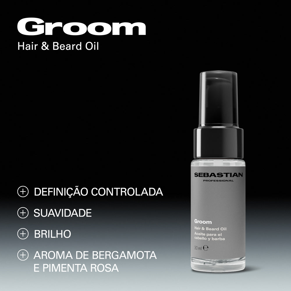 SEBASTIAN PROFESSIONALS GROOM hair and beard oil for men provides softness, definition and shine 30 ml