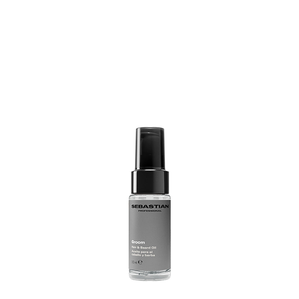 Olio da uomo per capelli e barba SEBASTIAN PROFESSIONALS GROOM, dona morbidezza, definizione e lucentezza 30 ml
