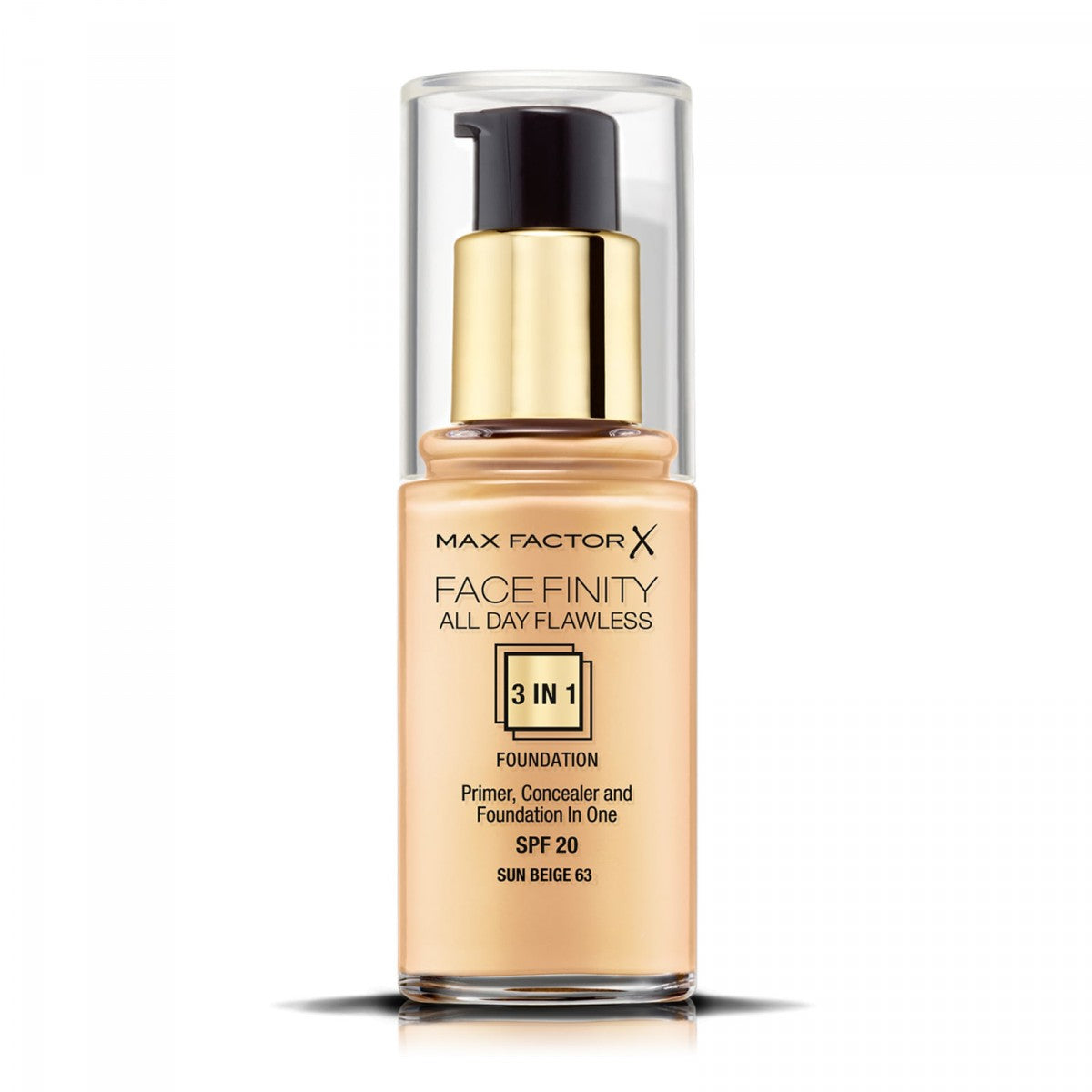 MAX FACTOR FACEFINITY 3IN1 primer, correttore e fondotinta #55-beige 30 ml