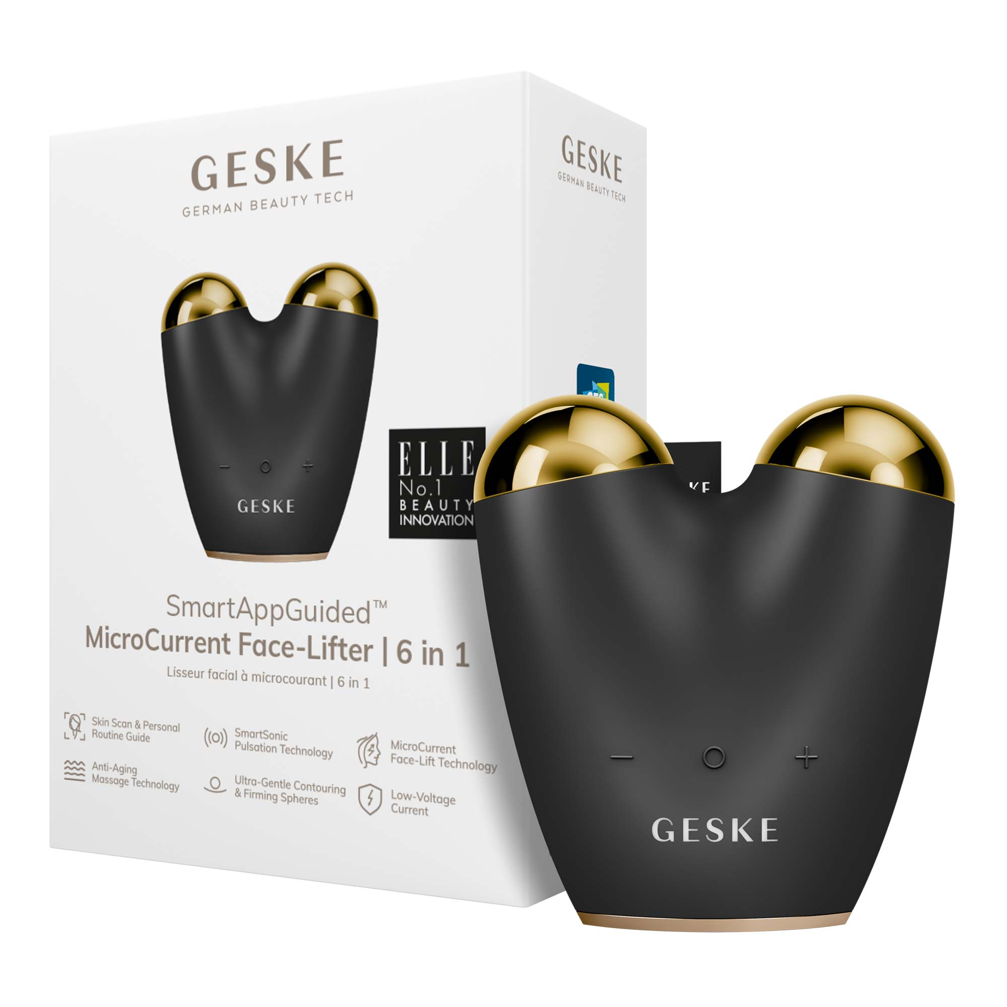 GESKE SMART APP GUIDED lifting viso a microcorrente 6 in 1 #nero 1 pz