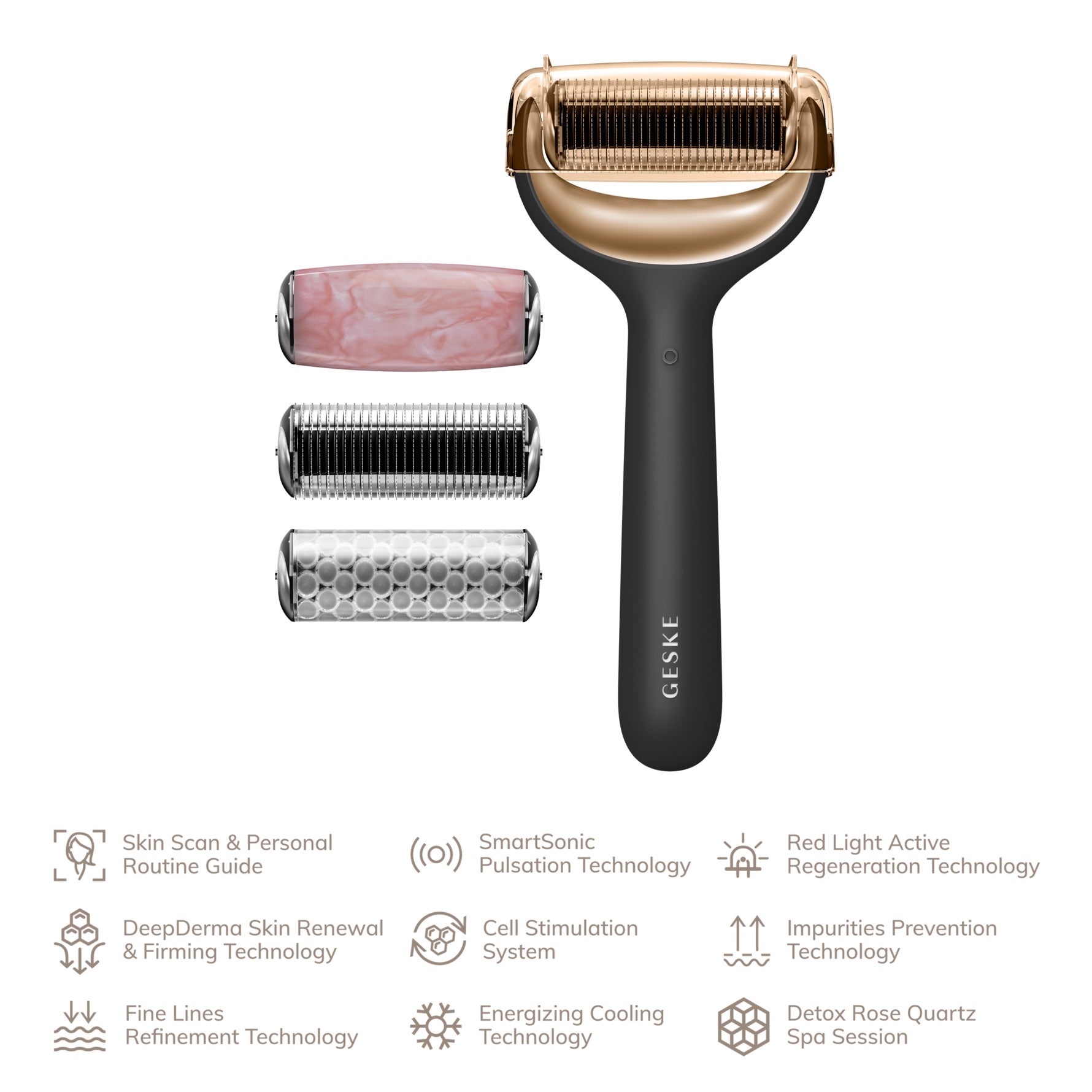 Rullo viso e corpo con microneedle GESKE SMART APP GUIDED 9 in 1 #black 4 u