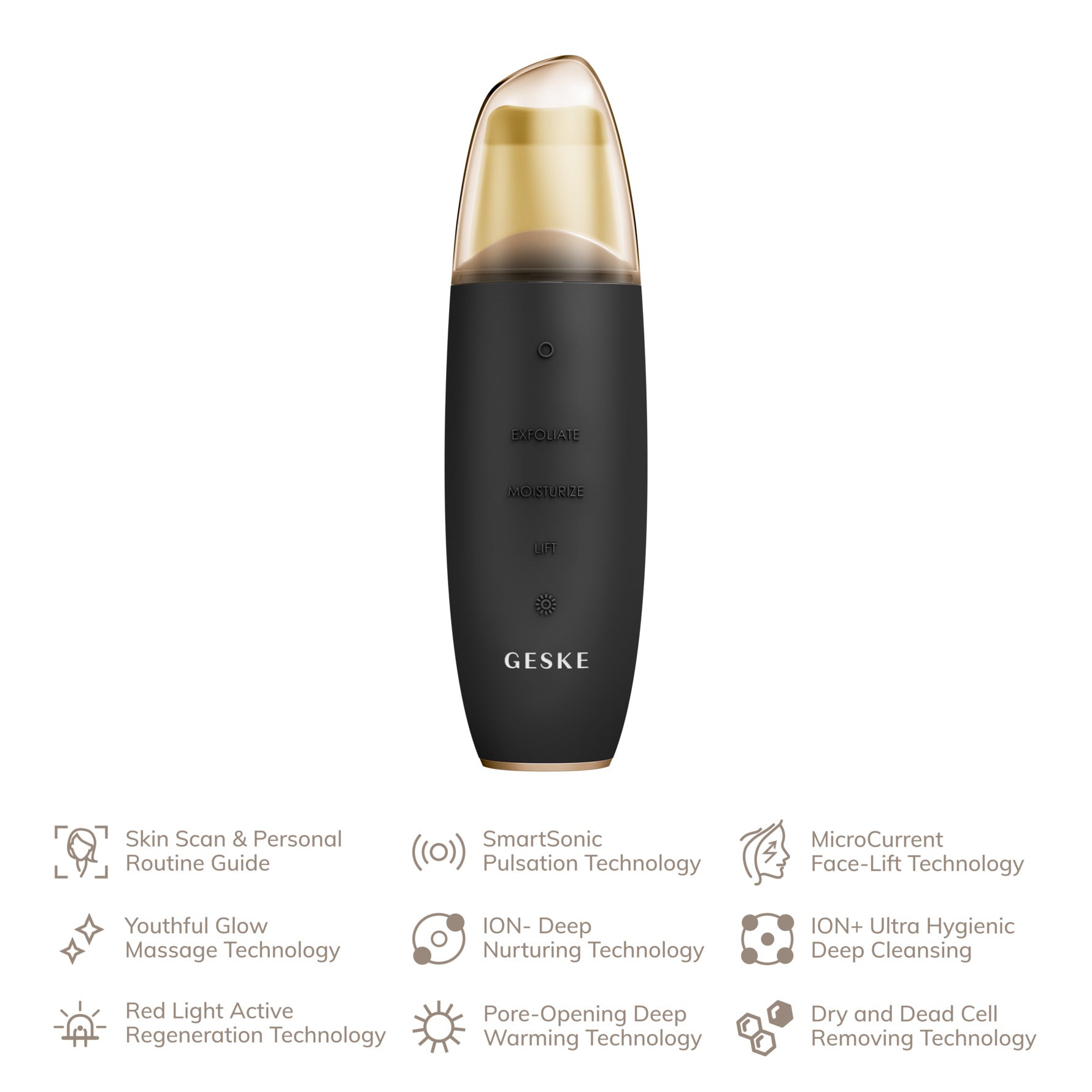 GESKE SMART APP GUIDED 9-in-1 facial scrub #black 1 u