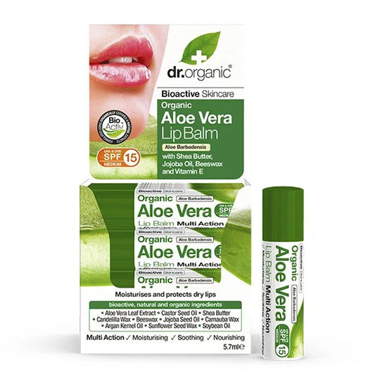 DR. ORGANIC ALOE VERA AND CHERRY lip balm SPF15 5.7 gr