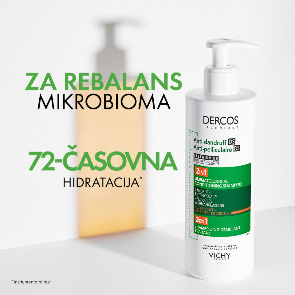 VICHY DERCOS DS Shampoo e balsamo antiforfora 2 in 1 per tutti i tipi di capelli 200ml