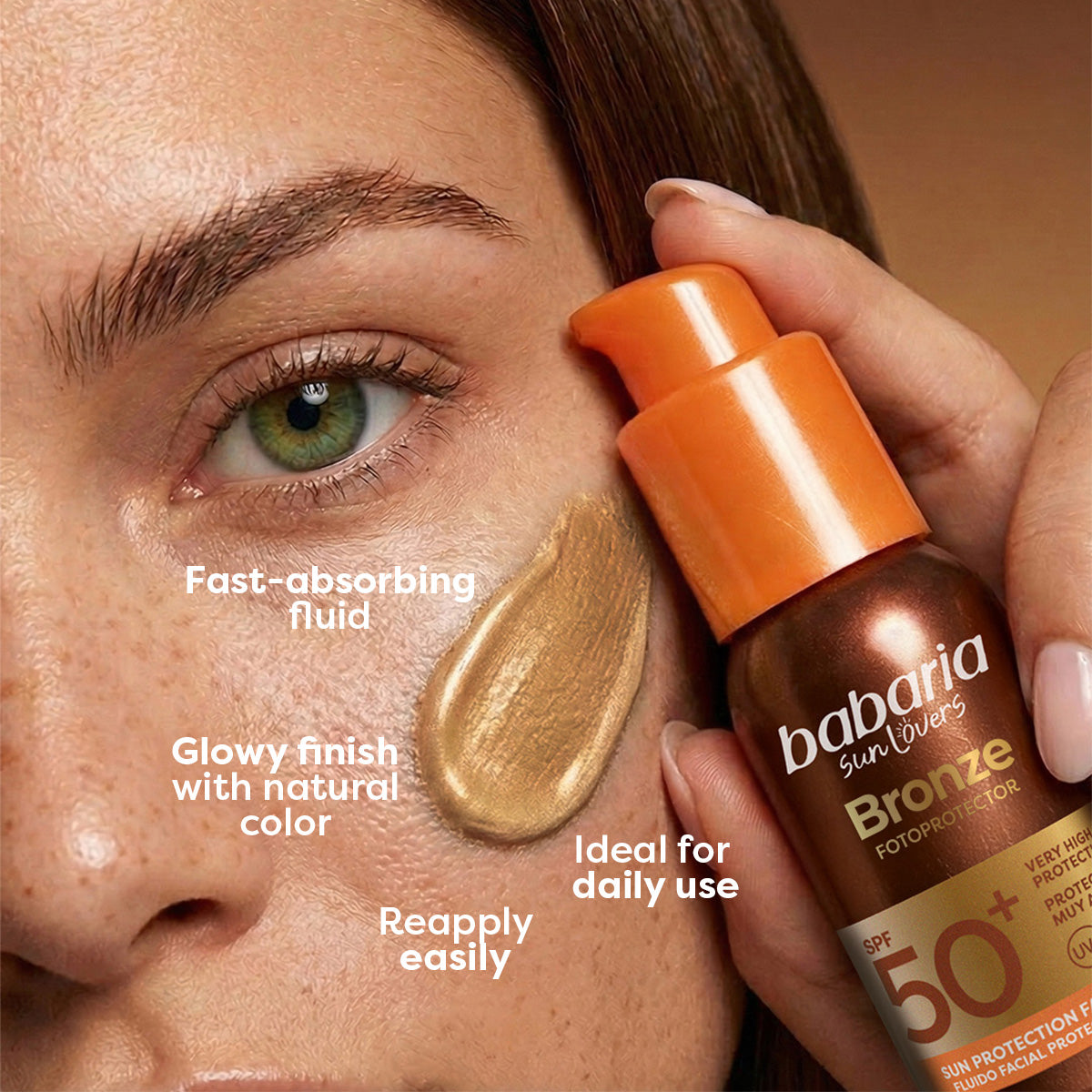 BABARIA SUN LOVERS BRONZE fluido solar facial SPF50+ 40 ml