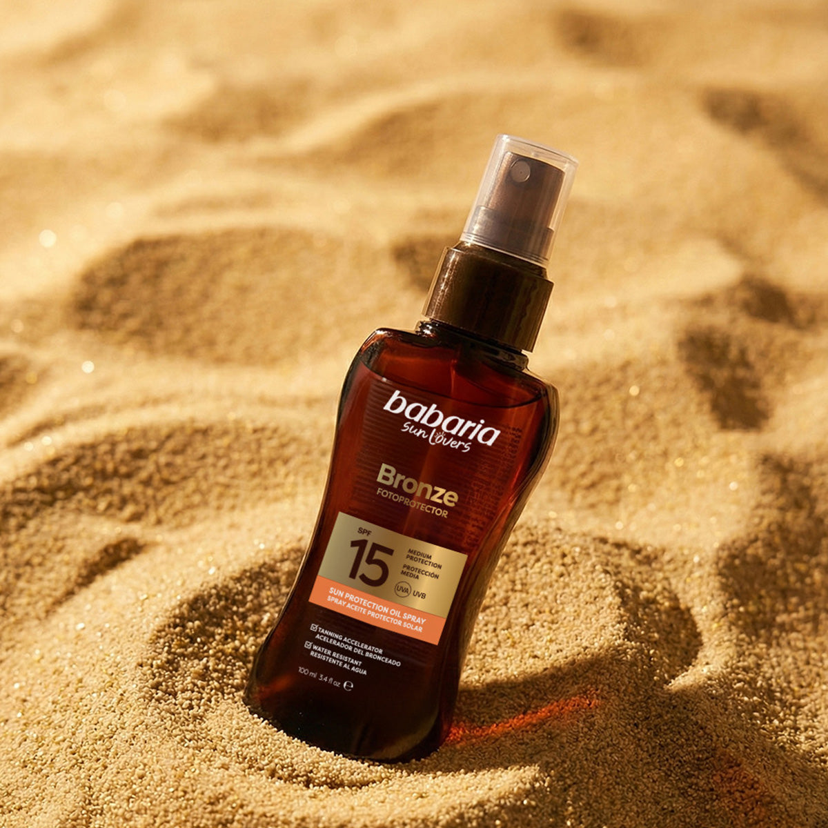 BABARIA SUN LOVERS BRONZE spray aceite protector solar SPF15 100 ml