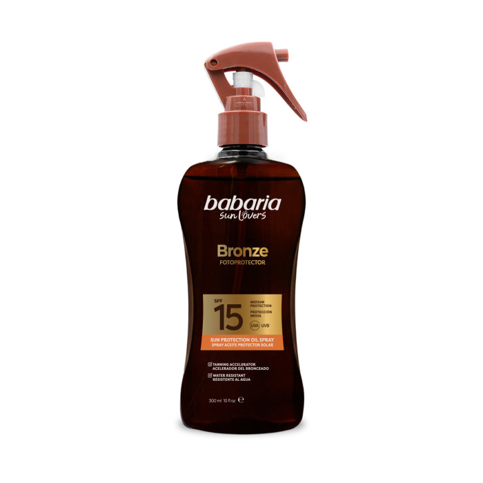 BABARIA SUN LOVERS BRONZE sunscreen oil spray SPF15 300 ml
