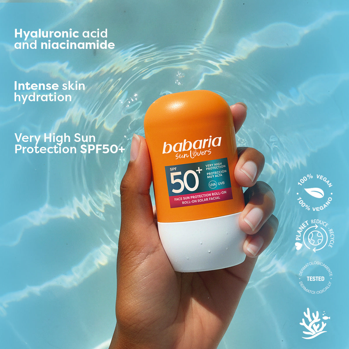 BABARIA SUN LOVERS roll-on solar facial SPF50+ 50 ml
