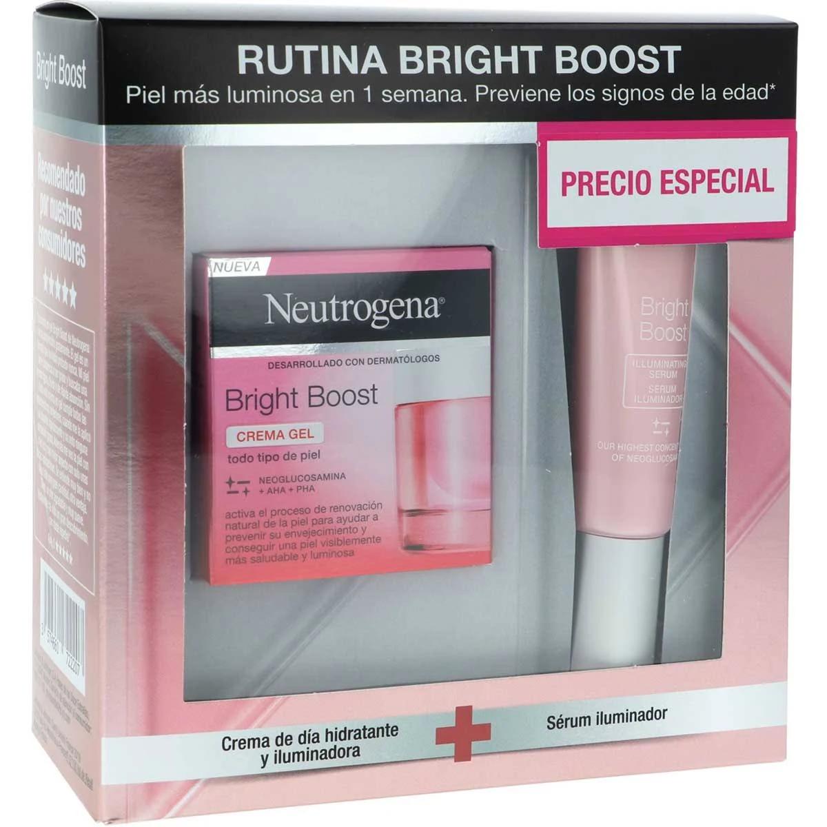 NEUTROGENA BRIGHT BOOST ROUTINE CREAM GEL &amp; SERUM LOT 2 pcs