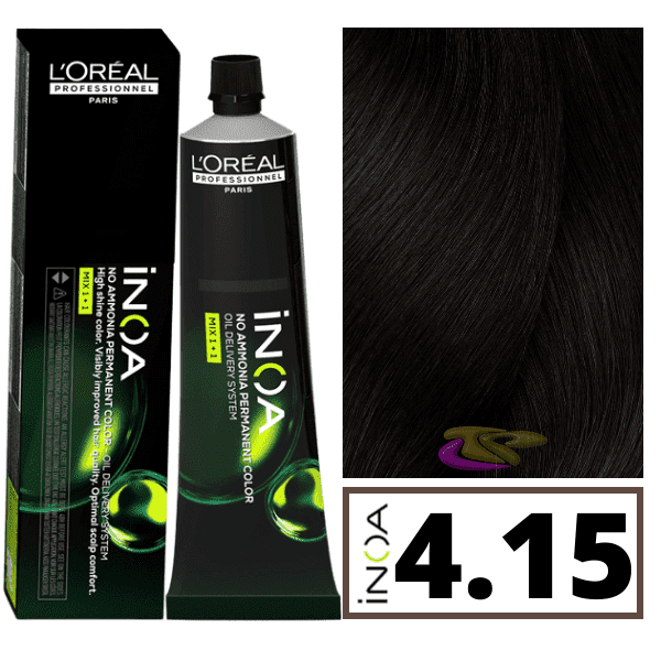 L'ORÉAL PROFESSIONNEL PARIS INOA coloration permanente sans ammoniaque #4.15 60 gr