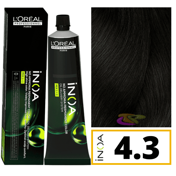 L'ORÉAL PROFESSIONNEL PARIS INOA coloration permanente sans ammoniaque #4.3 60 g