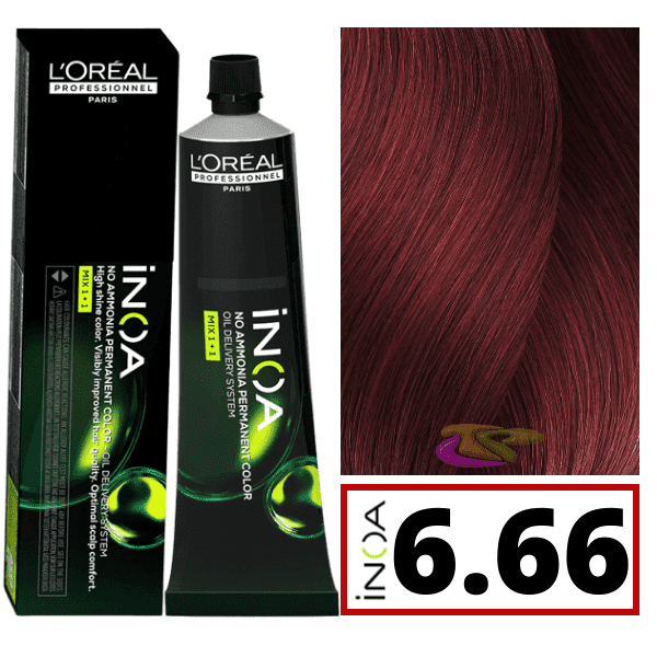 L'ORÉAL PROFESSIONNEL PARIS INOA coloration permanente sans ammoniaque #6.66 60 g