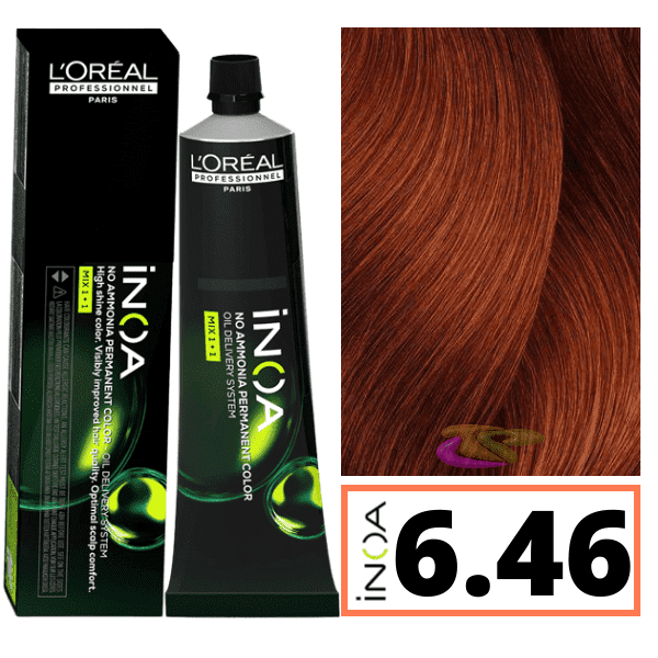L'ORÉAL PROFESSIONNEL PARIS INOA coloration permanente sans ammoniaque #6.46 60 g