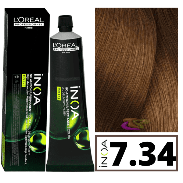 L'ORÉAL PROFESSIONNEL PARIS INOA colorazione permanente senza ammoniaca #7.34 60 gr