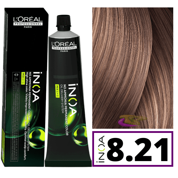 L'ORÉAL PROFESSIONNEL PARIS INOA no ammonia permanent color #8.21 60 gr
