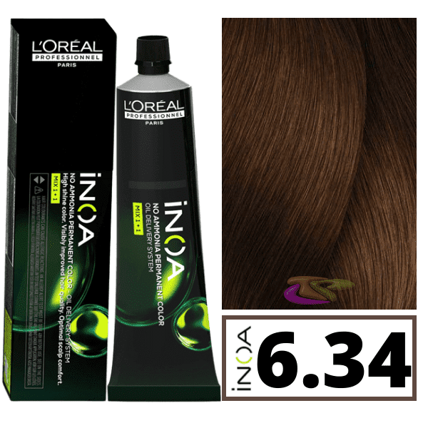 L'ORÉAL PROFESSIONNEL PARIS INOA no ammonia permanent color #6.34 60 gr