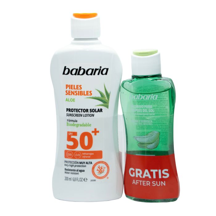 BABARIA SOLAR PIEL SENSIBLE SPF50+ ESTUCHE 2 pz