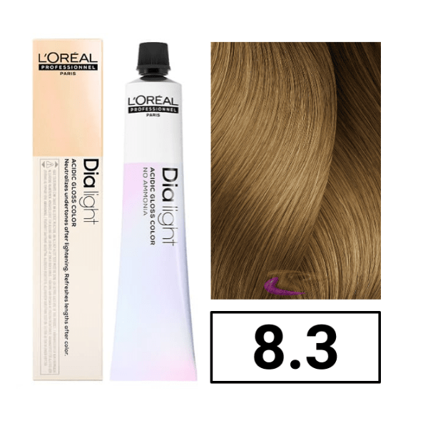 L'ORÉAL PROFESSIONNEL PARIS DIA LIGHT gel-crème acide sans ammoniaque #8,3 50 ml