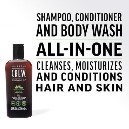 AMERICAN CREW TEA TREE 3 in 1 shampoo, conditioner and body wash 100 ml