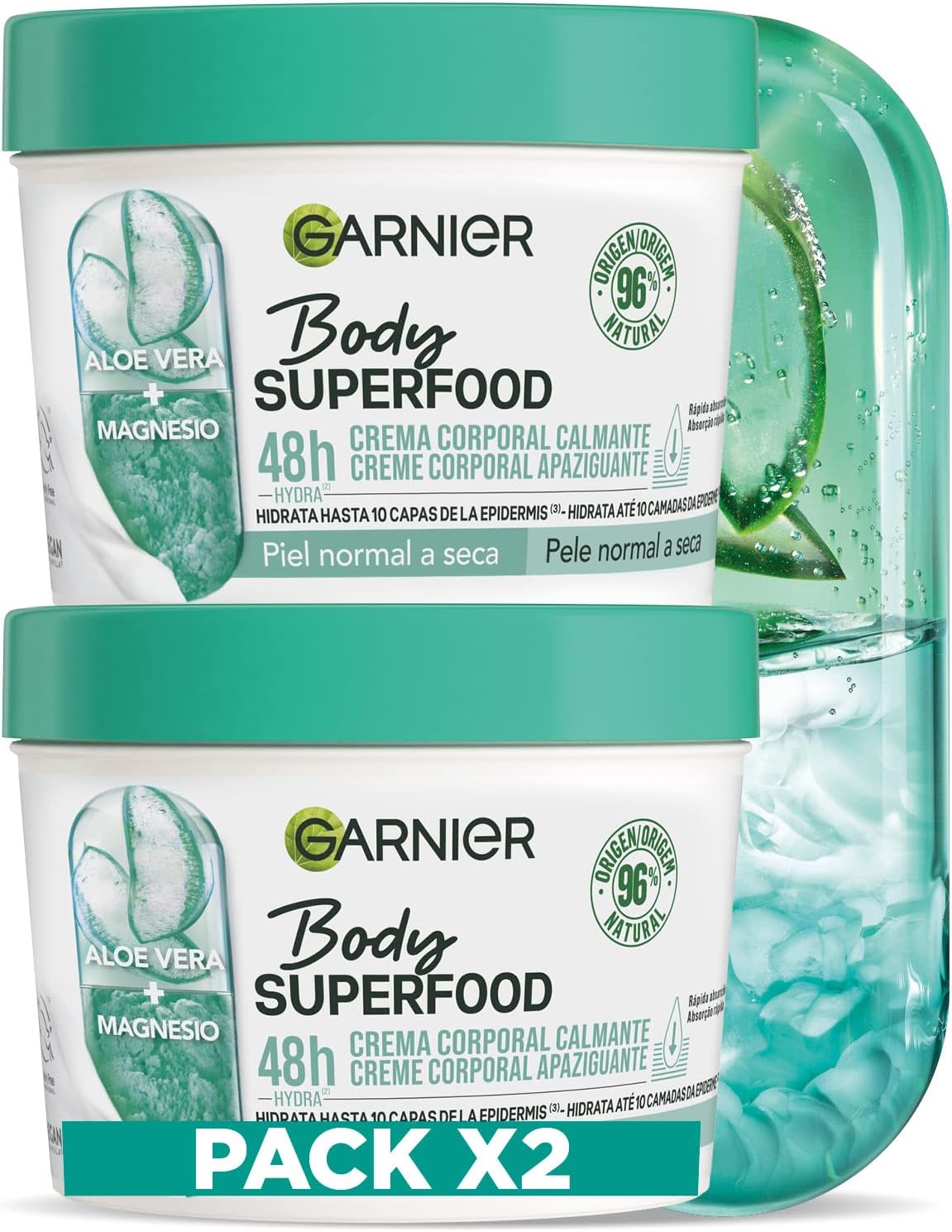 GARNIER BODY SUPERFOOD ALOE VERA crème corps apaisante peau normale à sèche 380 ml